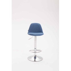Tabouret de bar Kiel en tissu bleu