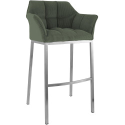 Tabouret de bar Damaso E Cord avec structure à 4 pieds vert