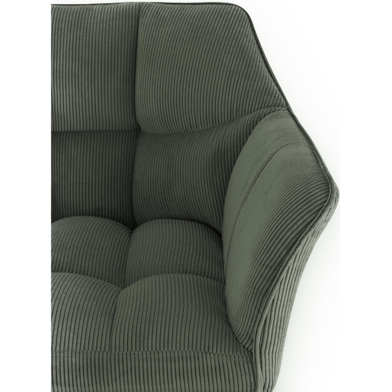 Tabouret de bar Damaso E Cord avec piètement à 4 pieds vert