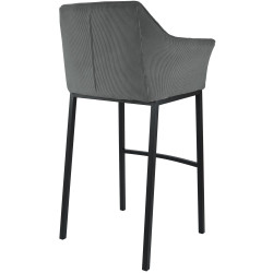 Tabouret de bar Damaso B Cord avec piètement à 4 pieds gris