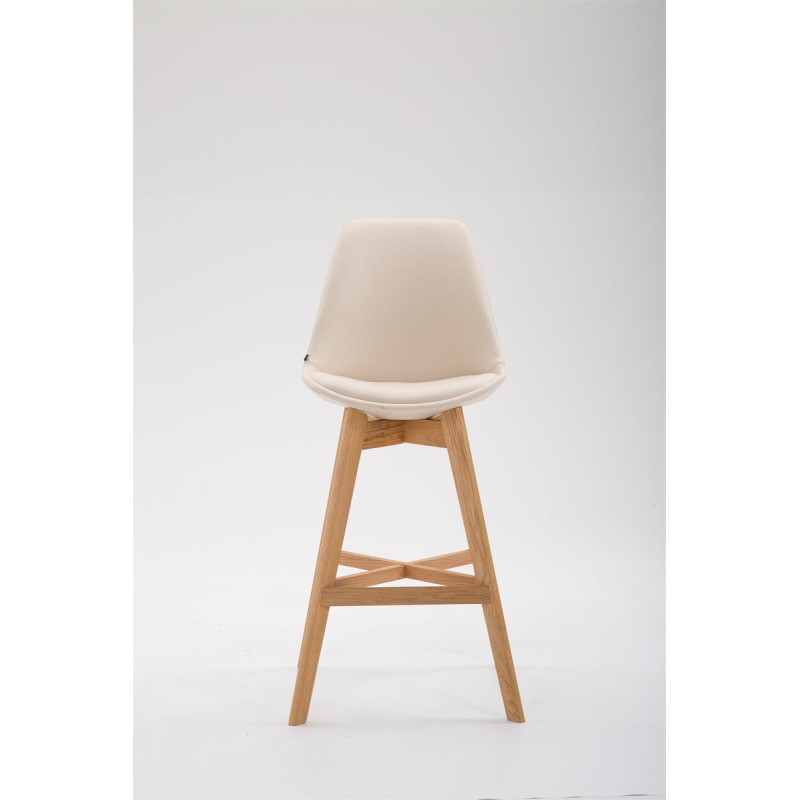 Tabouret de bar Cannes en cuir artificiel Natura crème