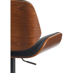 Tabouret de bar Beverley B similicuir noyer/noir