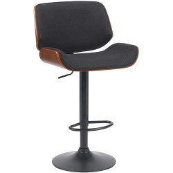 Tabouret de bar Beverley B tissu noyer/noir