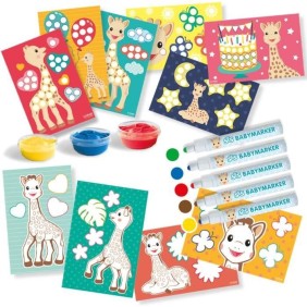 Kit coloriage et peinture Sophie la Girafe SES CREATIVE - Pour enfant de 12 mois - Multicolore