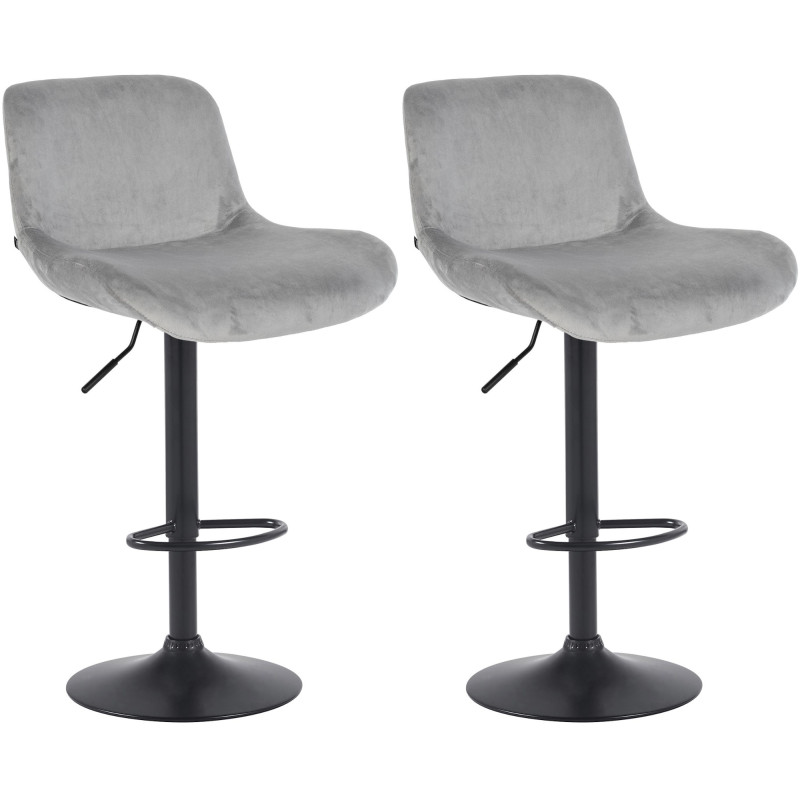 Lot de 2 tabourets de bar Solon noir gris