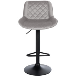 Lot de 2 tabourets de bar en velours Kasson gris