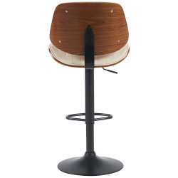 Lot de 2 tabourets de bar Clawson, similicuir, noyer noir/crème