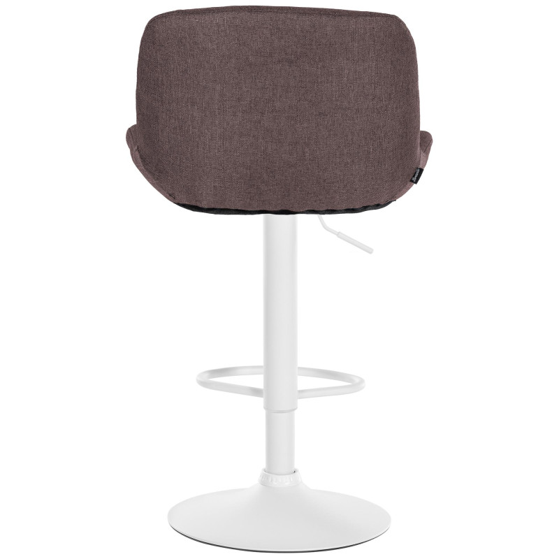 Lot de 2 tabourets de bar Solon tissu blanc marron foncé