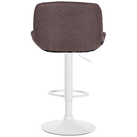 Lot de 2 tabourets de bar Solon tissu blanc marron foncé