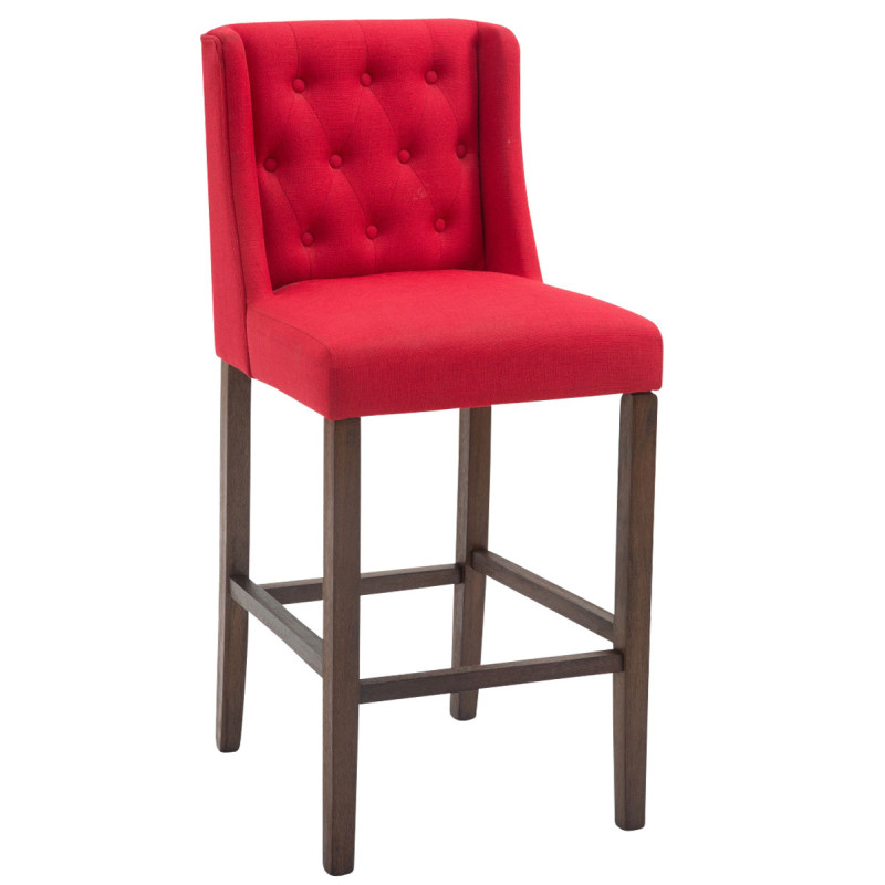 Tabouret de bar Cassandra en tissu antique foncé rouge