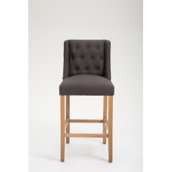 Tabouret de bar Cassandra tissu antique clair gris foncé