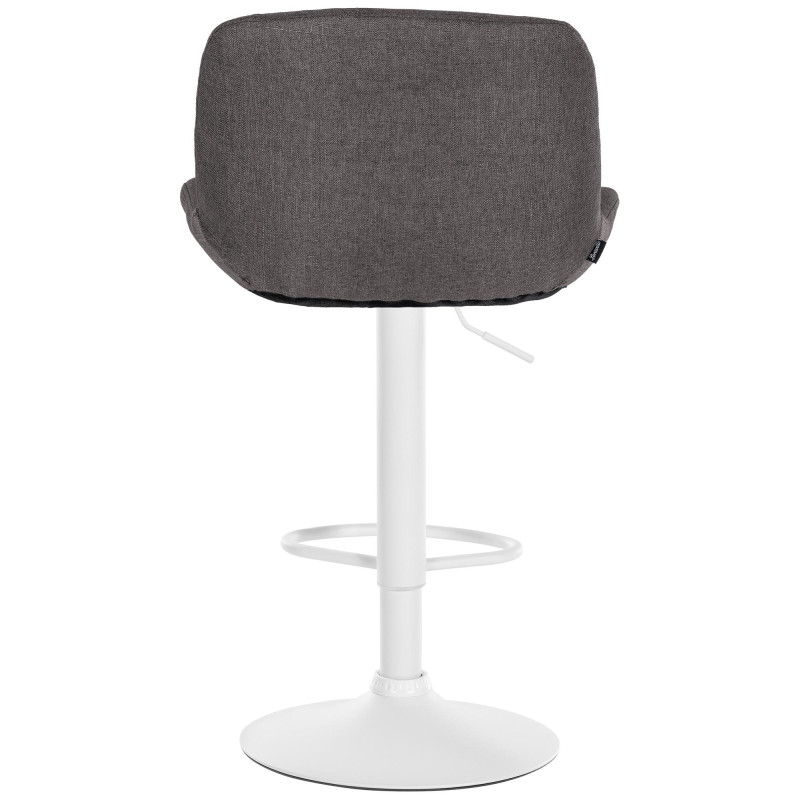 Lot de 2 tabourets de bar Solon tissu blanc gris foncé