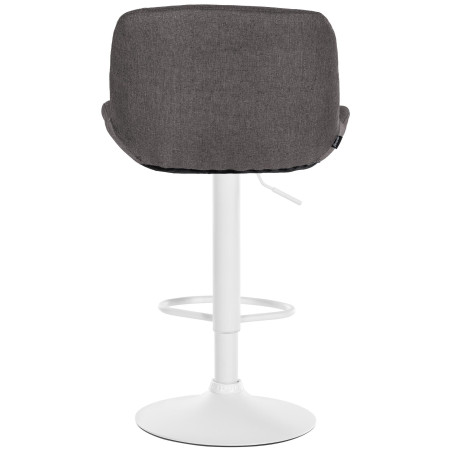Lot de 2 tabourets de bar Solon tissu blanc gris foncé