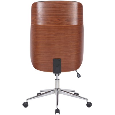 Fauteuil de bureau Varel en similicuir avec coque de siège en bois