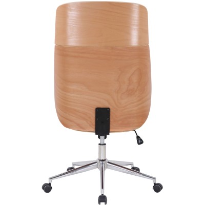 Fauteuil de bureau Varel en similicuir avec coque de siège en bois