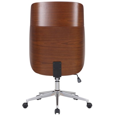 Fauteuil de bureau Varel en similicuir avec coque de siège en bois