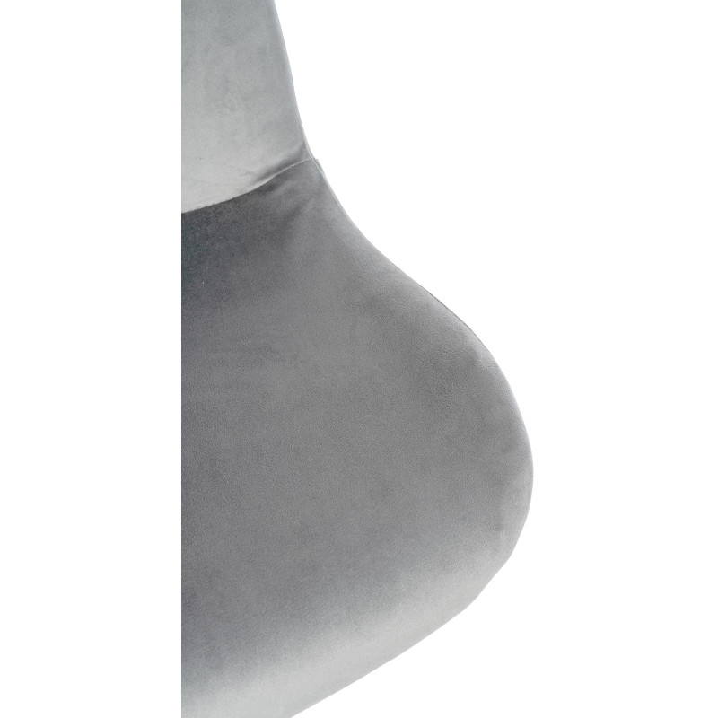 Lot de 2 tabourets de bar Solon, velours blanc gris