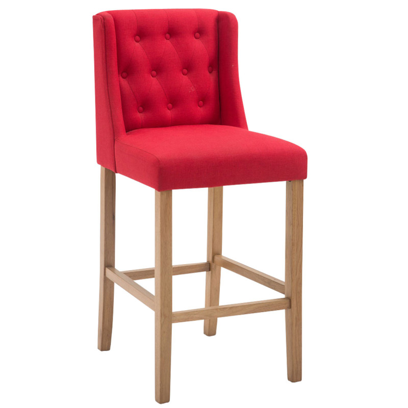 Tabouret de bar Cassandra tissu antique clair rouge