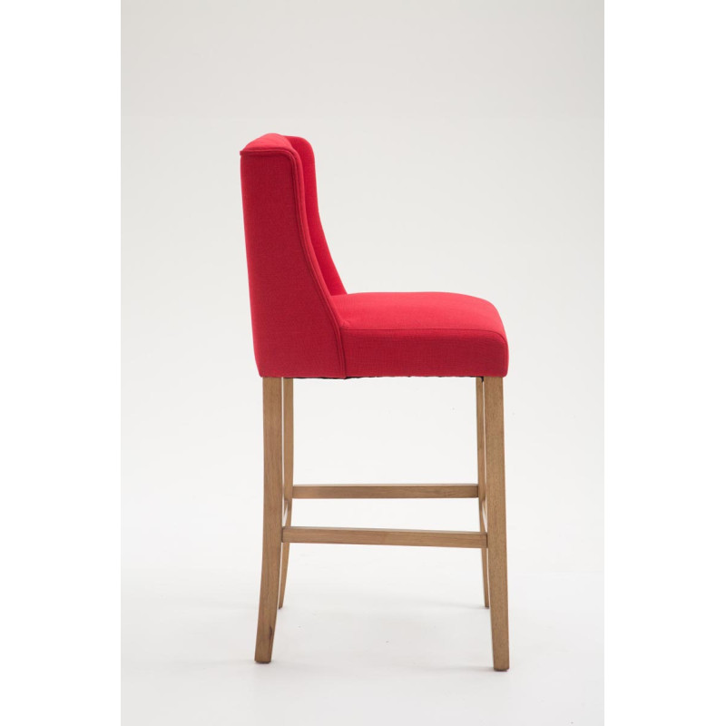Tabouret de bar Cassandra tissu antique clair rouge
