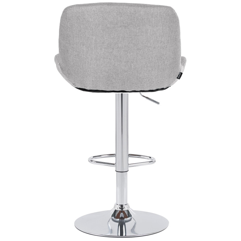 Lot de 2 tabourets de bar Solon chromé tissu gris clair