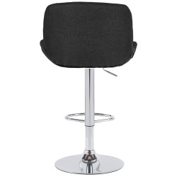 Ensemble de 2 tabourets de bar Solon, chromés et en tissu noir