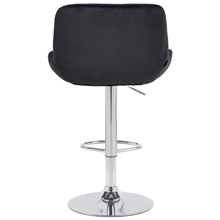 Lot de 2 tabourets de bar Solon chrome velours noir