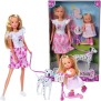 Steffi Love poupée dalmatien + Evi Love - 2 poupées 29 et 12 cm - 2 Figurines Dalmatien - Trotinette Evi - Des 3 ans