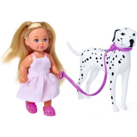 Steffi Love poupée dalmatien + Evi Love - 2 poupées 29 et 12 cm - 2 Figurines Dalmatien - Trotinette Evi - Des 3 ans