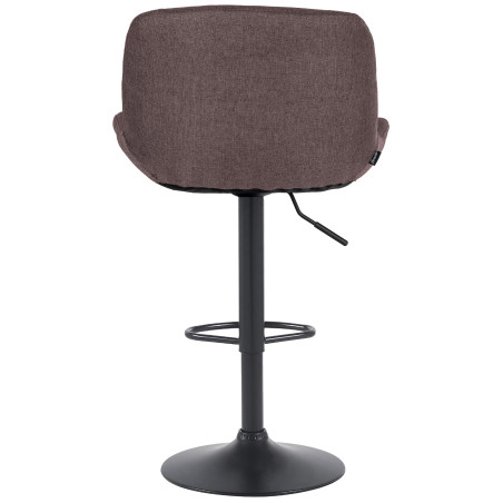 Ensemble de 2 tabourets de bar Solon, tissu noir brun foncé