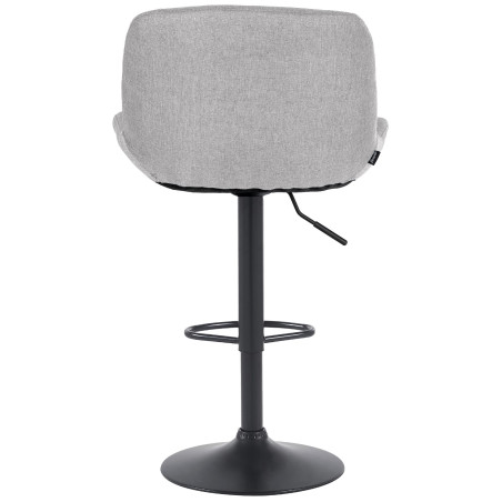 Lot de 2 tabourets de bar Solon tissu noir gris clair