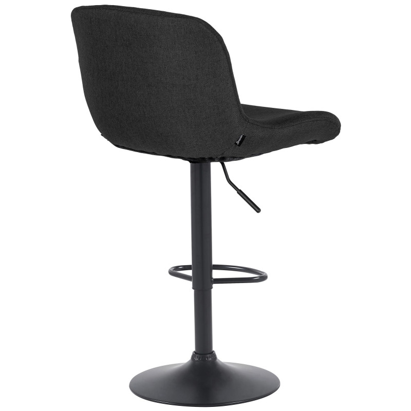 Lot de 2 tabourets de bar Solon Black tissu noir