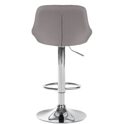 Tabouret de bar Lazio en tissu chromé gris