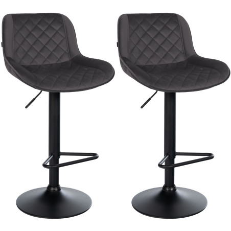 Ensemble de 2 tabourets de bar Kasson en velours noir