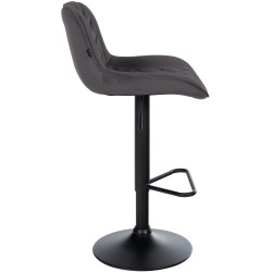 Ensemble de 2 tabourets de bar Kasson en velours noir