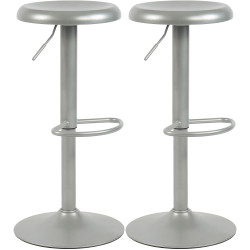 Lot de 2 tabourets de bar Williston argent