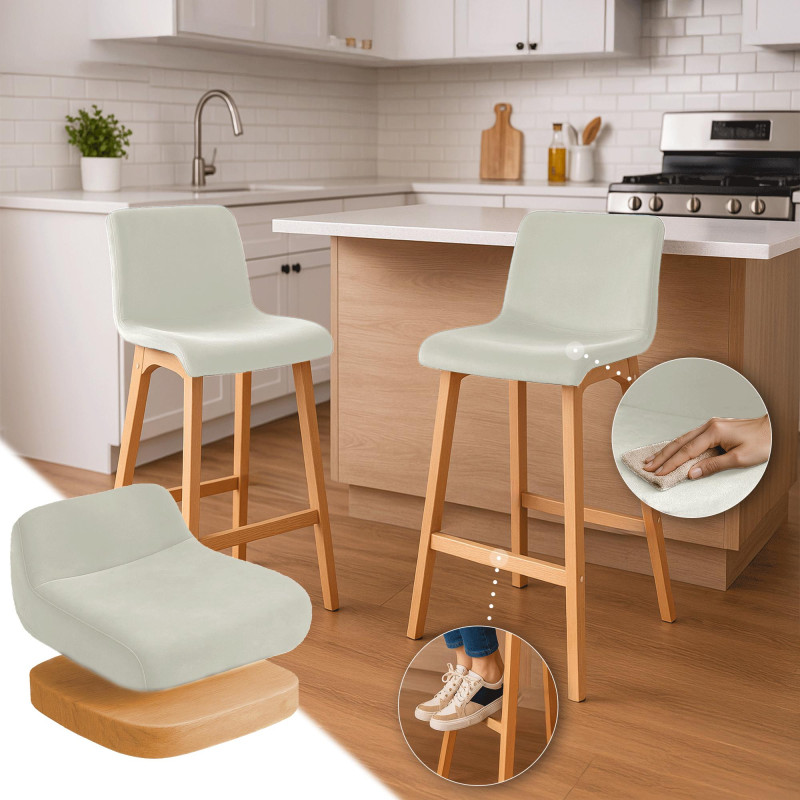 Tabouret de bar Hoover Velvet Natura Crème