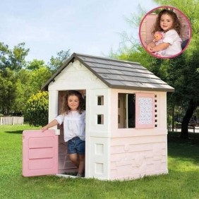 Smoby - Corolle - Maison enfant - 110 x 98 x 127cm - Fenetres coulissantes - Traitement anti-UV - Rose - Fabriqué en France