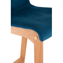 Tabouret de bar Hoover en velours Natura bleu