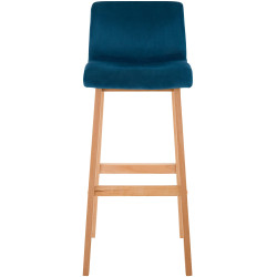Tabouret de bar Hoover en velours Natura bleu