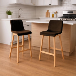 Tabouret de bar Hoover en velours Natura brun
