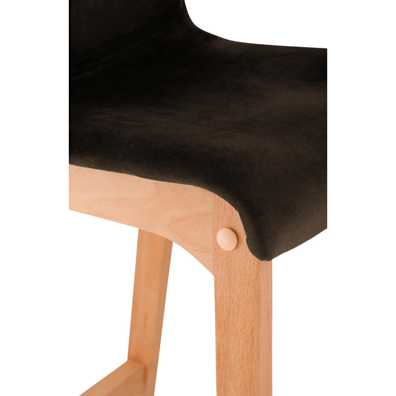 Tabouret de bar Hoover en velours Natura brun