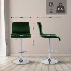 Tabouret de bar Hoover Velvet C vert