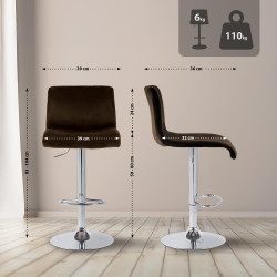 Tabouret de bar Hoover Velvet C brun