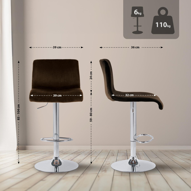 Tabouret de bar Hoover Velvet C brun