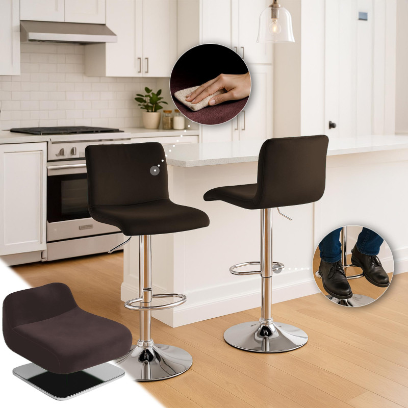 Tabouret de bar Hoover Velvet C brun