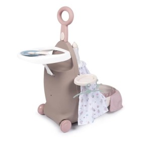 Valise Nurserie 3 en 1 - Baby Nurse - Pour Poupons jusqu'a 42cm - Beige/Rose/Blanc