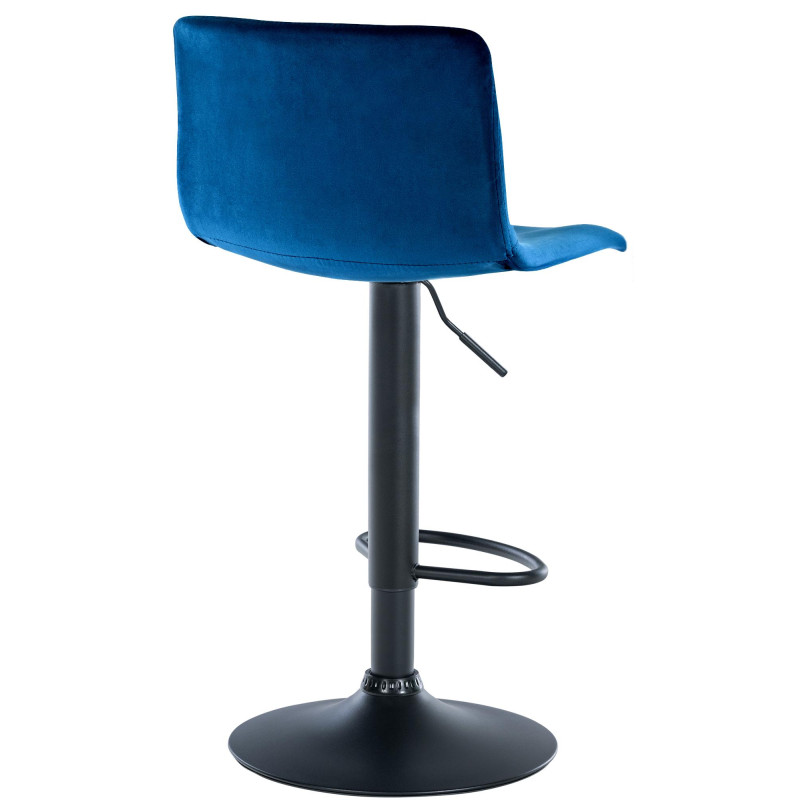 Tabouret de bar Hoover velours B bleu