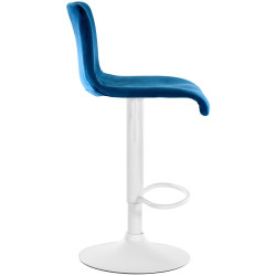 Tabouret de bar en velours Hoover W bleu