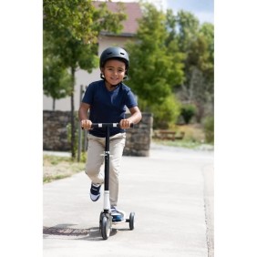 Smoby - Patinette pliable en bois et métal 3 roues silencieuses - Trottinette pour enfants de 3 a 6 ans - Poids max 20kg