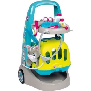 Smoby chariot vétérinaire - peluche chaton incluse - des 3 ans